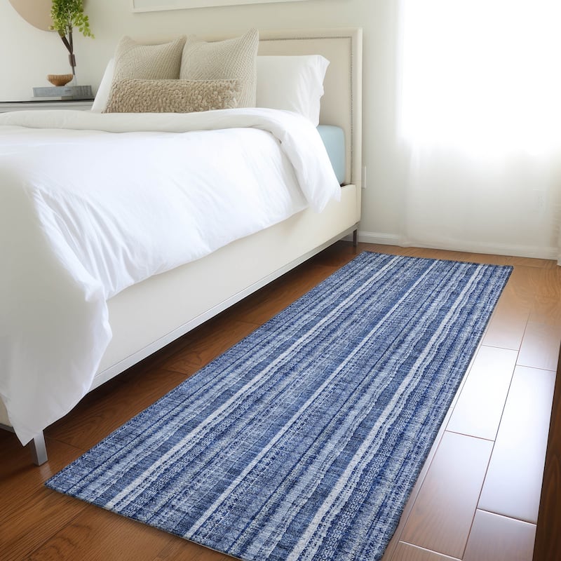 Premium Washable Super Soft Stripe Ombre Mayfield Rug - Denim - 2'3" x 7'6"