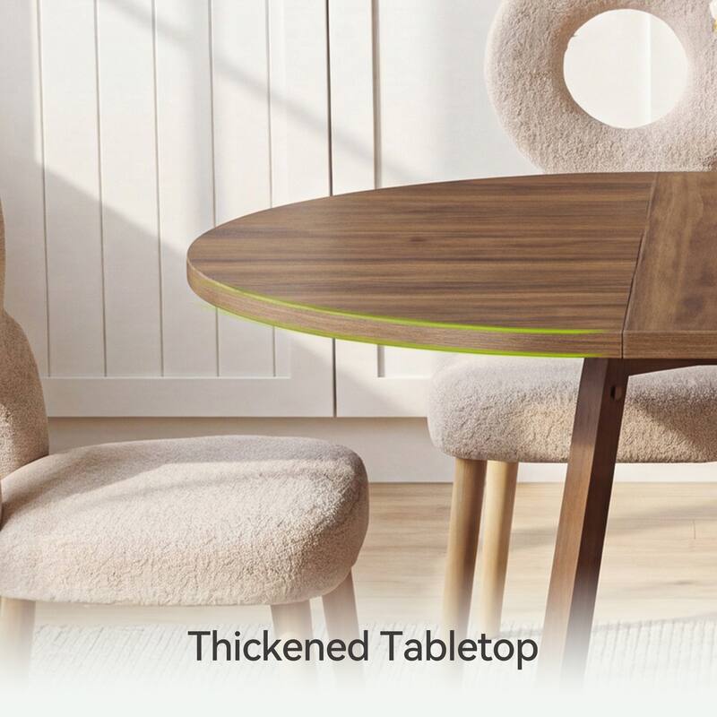 59-Inch Round Dining Table for 4-6 Persons Sturdy X-Shaped Metal Base | Waterproof & Scratch-Resistant Tabletop | Easy Assembly