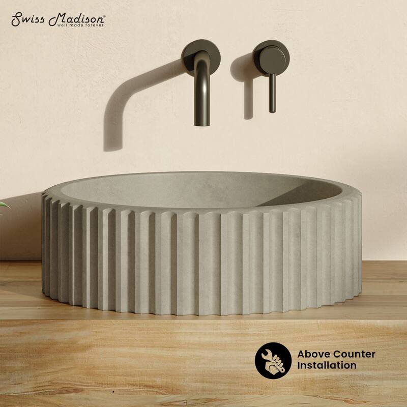 Lafayette 16" Round Concrete Vessel Sink In Taupe - 16