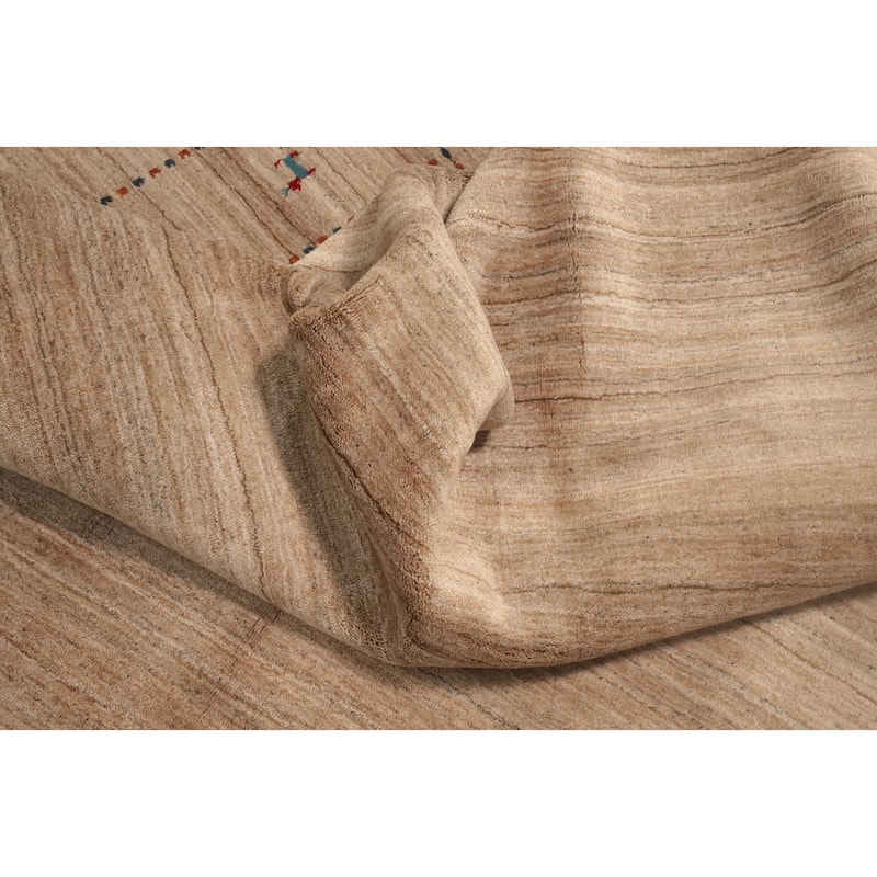 Hand Knotted Oriental 100% Wool Carpet Tribal Animal Pictorial Brown Gabbeh Area Rug - 8' 11'' X 8' 11''