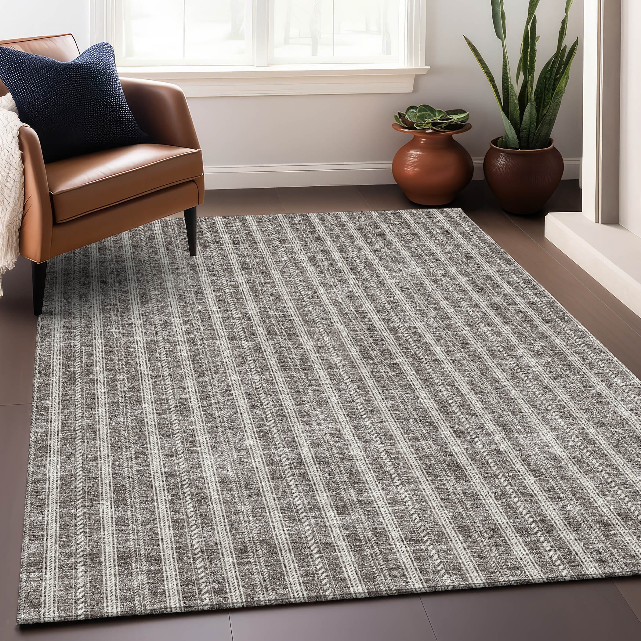 Premium Washable Super Soft Stripe Mayfield Rug