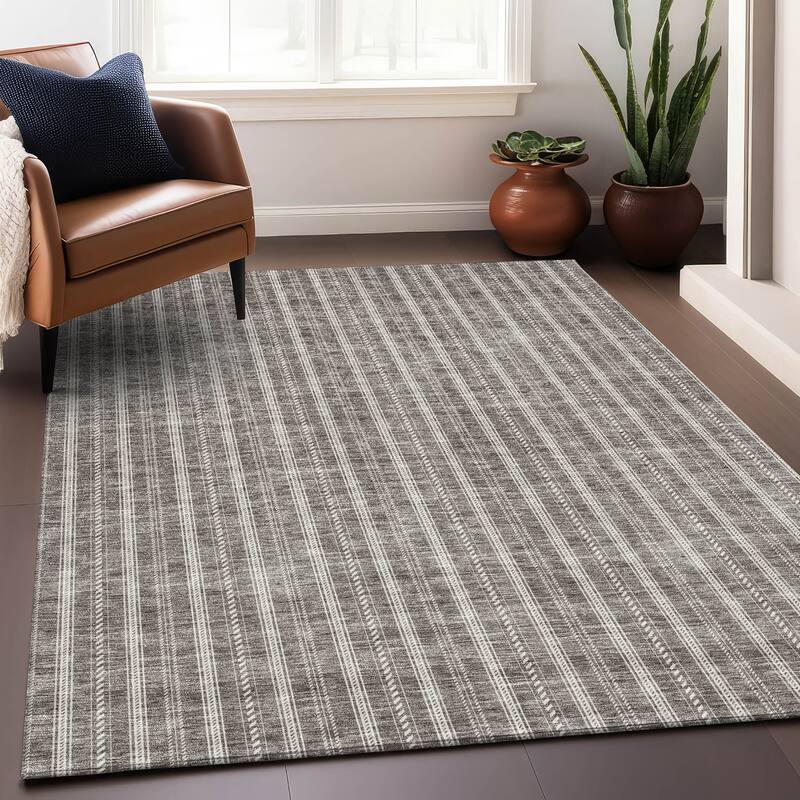 Premium Washable Super Soft Stripe Mayfield Rug - Taupe - 5' x 7'6"