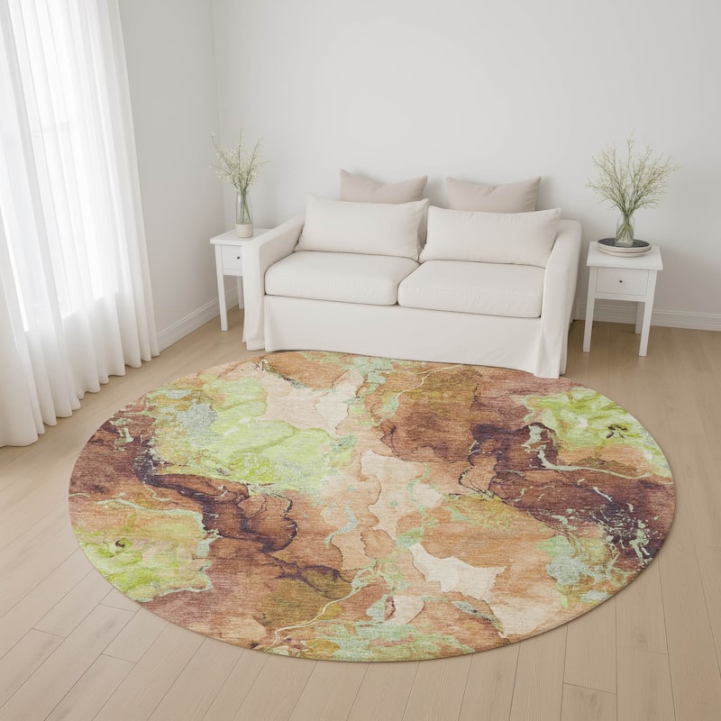 Premium Washable Super Soft Modern Contemporary Mayfield Rug - Mocha - 8' x 8'