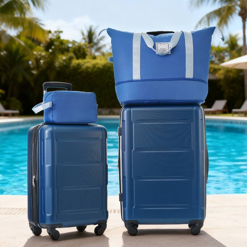 2-Piece 20/24 Inch, Modern Luggage Sets, Expandable Lightweight Luggage with TSA Lock, for Boarding Travel, Blue