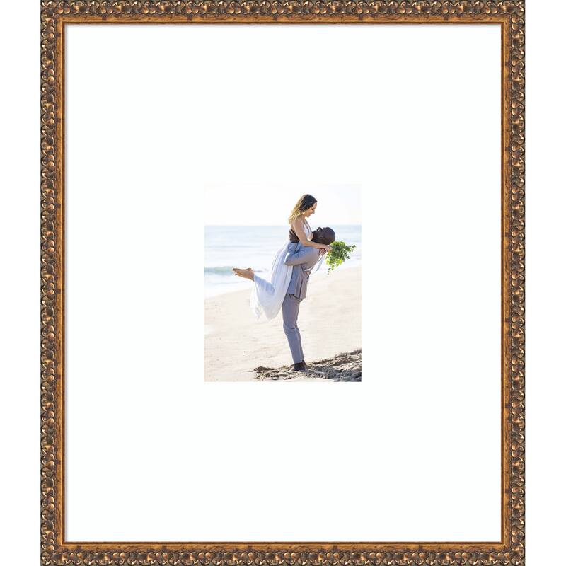 Antique Bronze Framed Picture Frame, Photo Frame - 22x26 Matted White 8x10