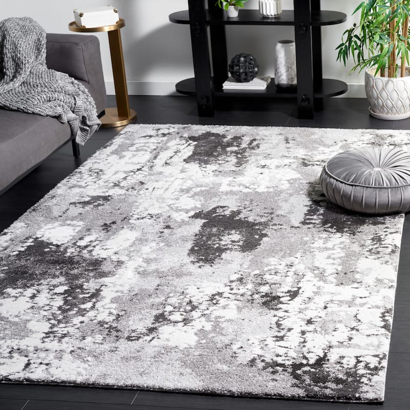 SAFAVIEH Century Trix Modern Abstract Rug - 6'7" Square - Grey/Ivory - Square