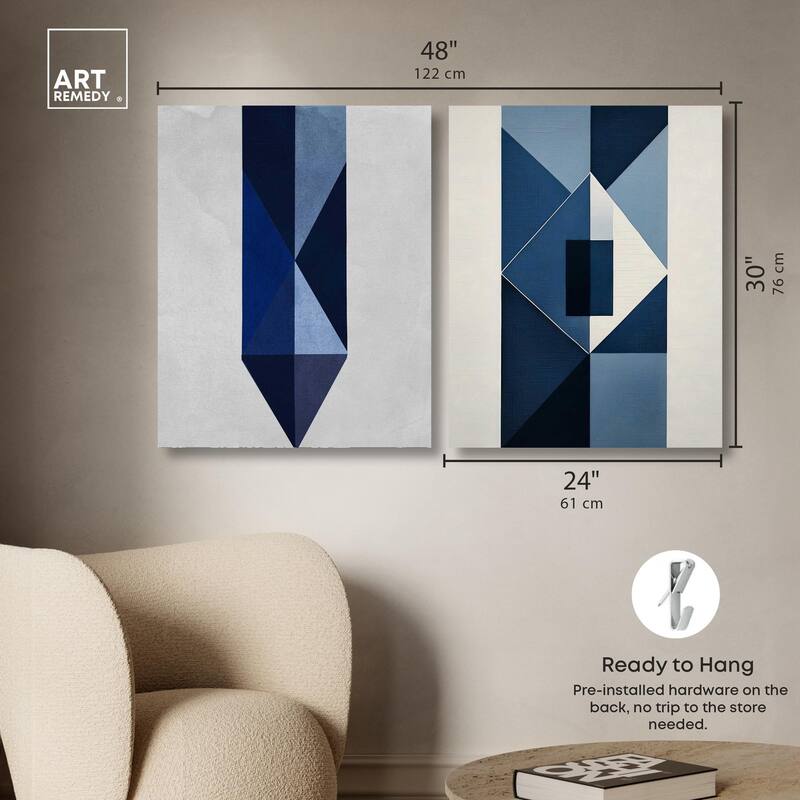 Blues Set Canvas Set of 2 by Art Remedy, Gallery Wrapped