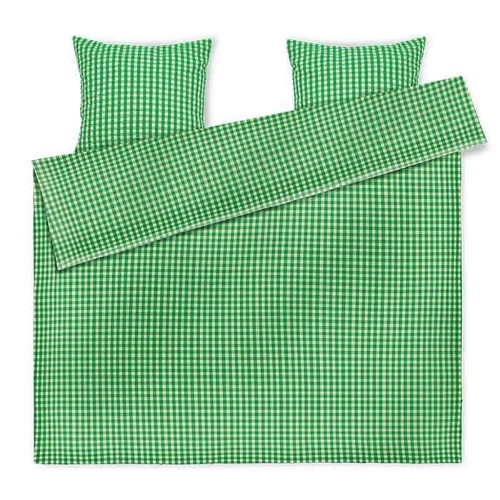JUNA Bæk&Bølge Duvet Cover Set, Green/Sand - Full