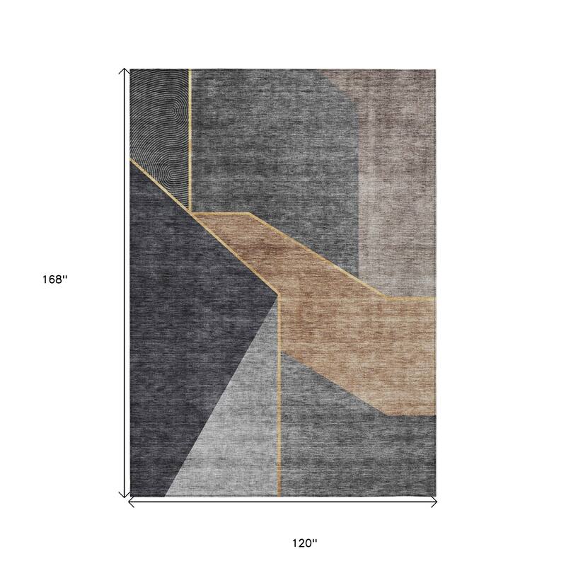 HomeRoots Geometric Transitional Rectangle Outdoor Rug