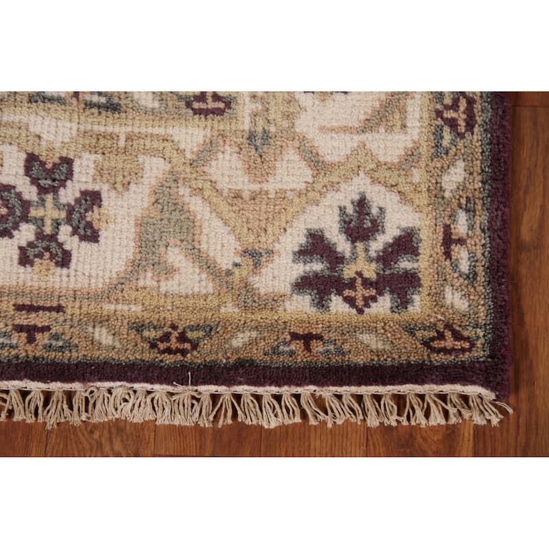 All-Over Oushak Indian Area Rug Handmade Wool Carpet - 4'2"x 6'5"