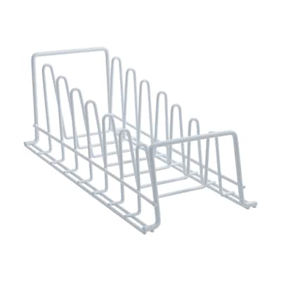 Organize It All Deluxe Lid and plates Organizer in White - 6.00" x 12.25" x 4.75"