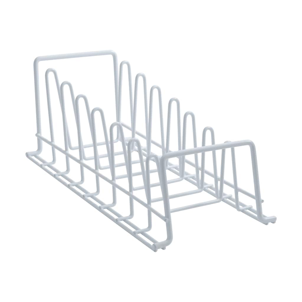 Organize It All Deluxe Lid and plates Organizer in White - 6.00" x 12.25" x 4.75"