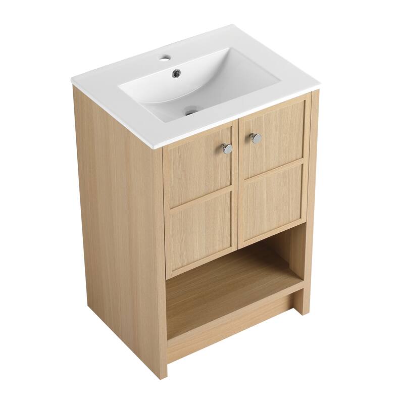 24" Freestanding Bathroom Vanity whit Ceramic Sink