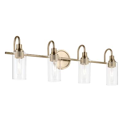 Kichler Lighting Kavi 31.5" 4-Light Vanity Light with Clear Glass in Champagne Bronze