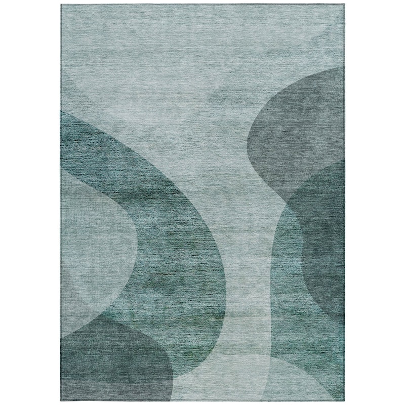 HomeRoots Abstract Transitional Rectangle Outdoor Rug