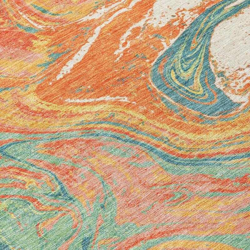 HomeRoots Abstract Transitional Rectangle Outdoor Rug