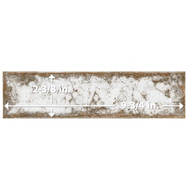 Merola Tile Gaudi React Brick Alpine 2-3/8" x 9-3/4" Porcelain Floor and Wall Tile