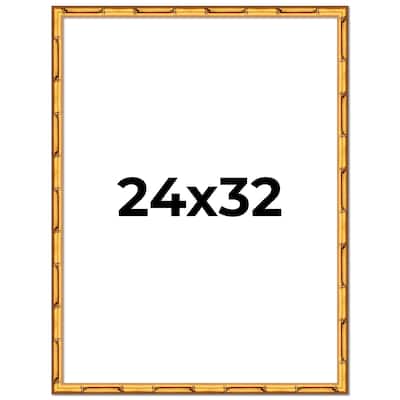 24x32 Frame Gold Bamboo Solid Wood Picture Frame | 1 Inch Moulding