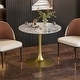 preview thumbnail 2 of 27, Kitchen Dining Table Marble Tabletop Round Modern Sintered Stone Bar Bistro Table