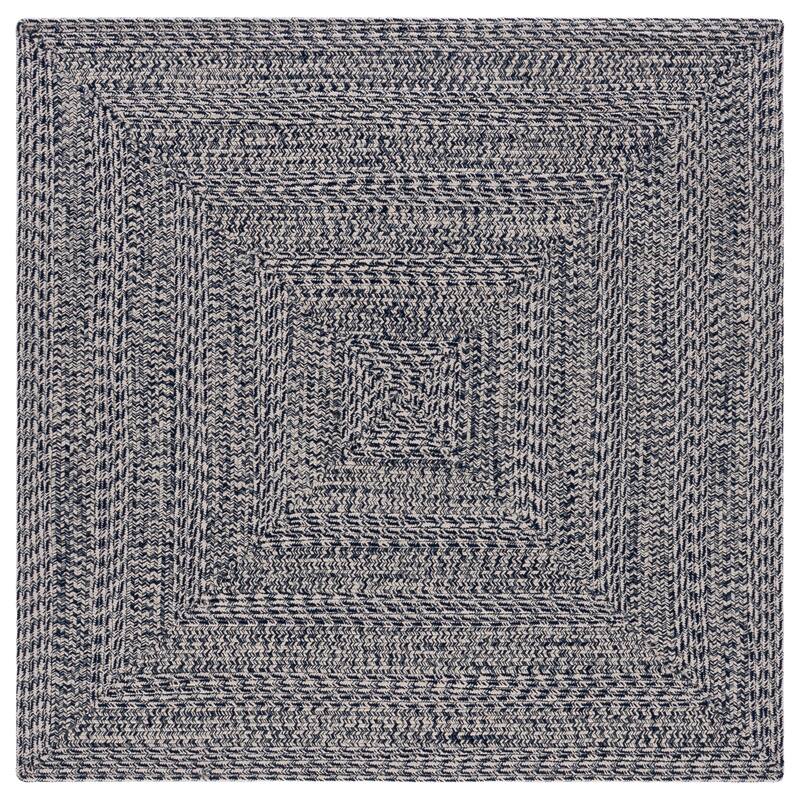 SAFAVIEH Handmade Braided Fatimah Washable Indoor/Outdoor Rug - Weather Resistant & Easy Cleaning - 5' Square - Navy/Ivory