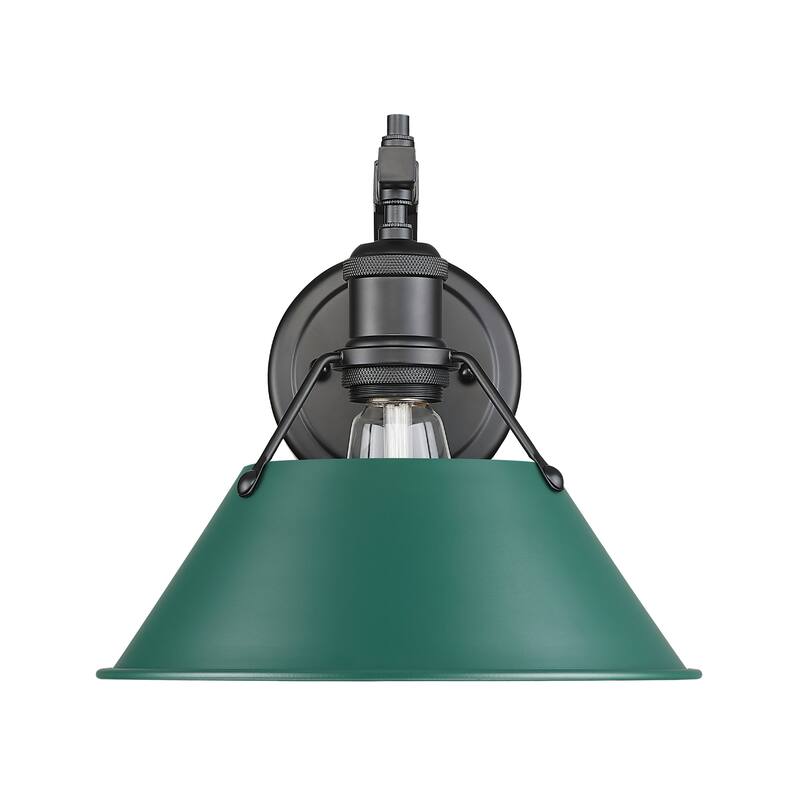Yep by Golden Lighting Orwell 1-light Wall Sconce in Matte Black and Pine Green shade