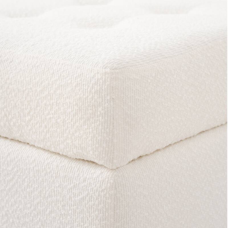 Christopher Knight Home- Modern Mid-Century Upholstered Tufted Ottoman with Solid Wood Legs & Versatile Use