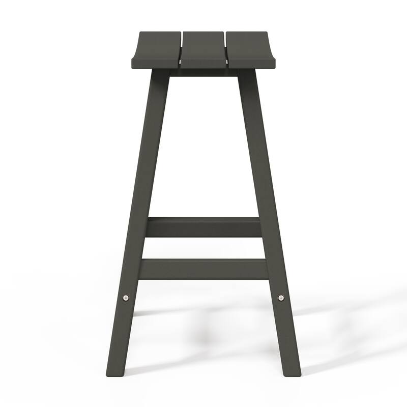 Laguna Hdpe All Weather Outdoor Patio 24" Saddle Seat Counter Stool (Set Of 2)
