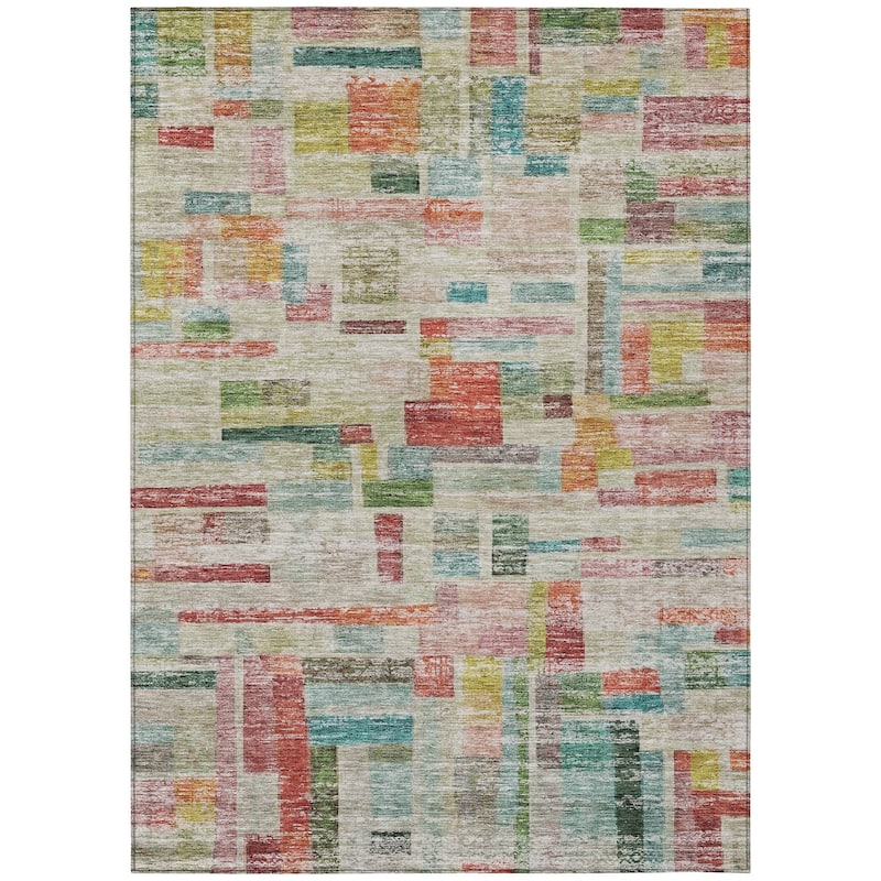 Machine Washable Indoor/ Outdoor Contemporary Chantille Rug