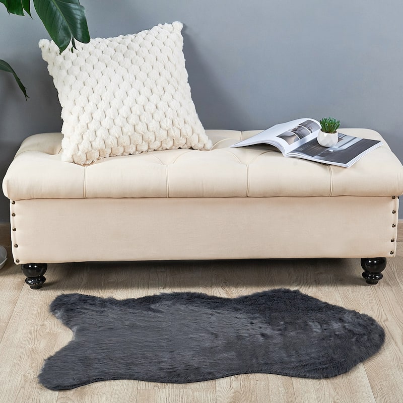 Serenta Shag Sheepskin Silky FauxFur Area Rug Sofa Decor - 24" x 36" - 24" x 36"