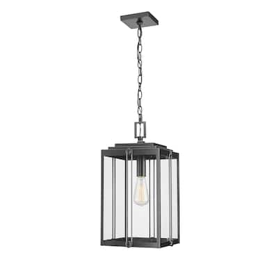 Millennium Lighting Barkeley 4 Light Outdoor Hanging Lantern in Powder Coated Black with Clear Glass Shades