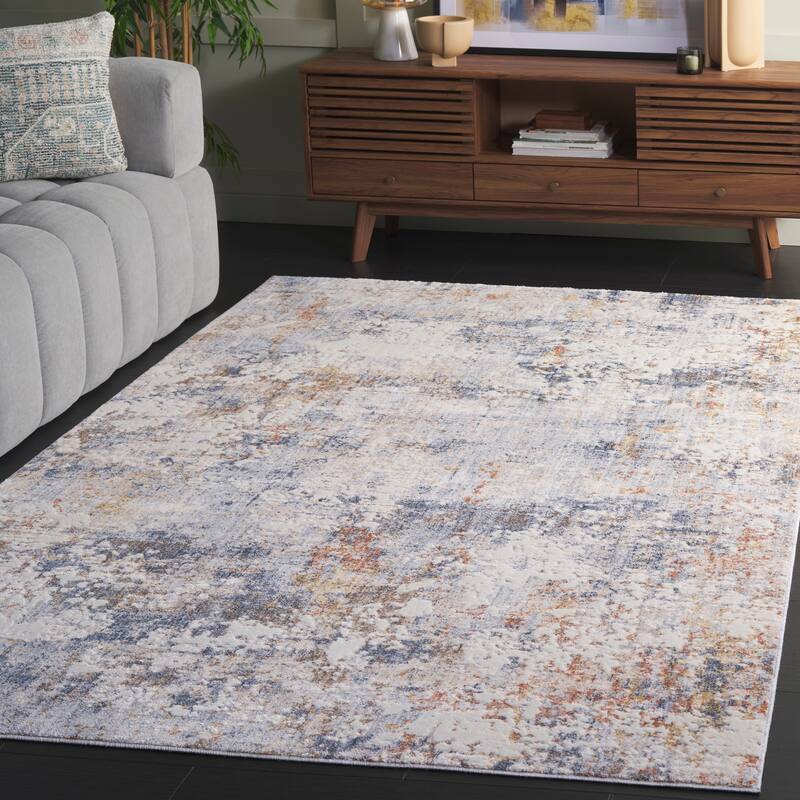 SAFAVIEH Scarlett Hemkea Transitional Rug - 5'3" x 7'6" - Blue/Ivory Rust