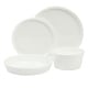 preview thumbnail 2 of 18, Gibson Home Modern Opal 16 Piece Glass Chip Resistant Dishes Double Plates and Bowls Lightweight Dinnerware Set