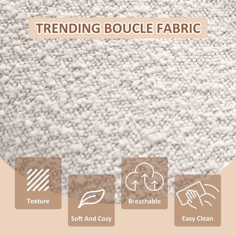 Mordern Fort 6-Piece Boucle Dining Chairs Set, Boucle Accent Armless Chair