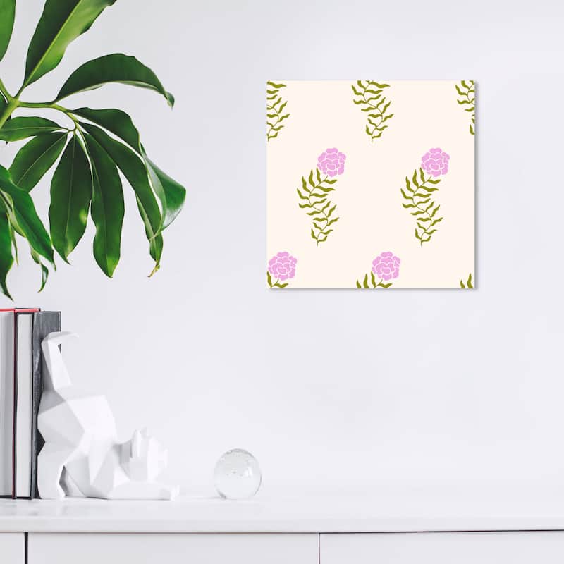 Wynwood Studio Canvas Floral and Botanical Expansion of Flowers Purple and Violet Modern & Contemporary Wall Art Canvas Print - 12 x 12