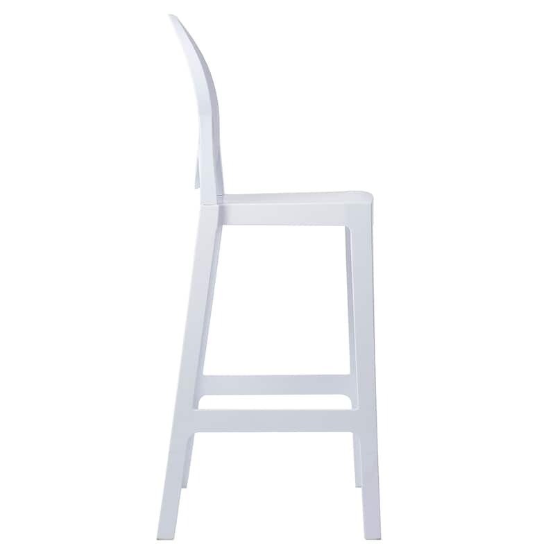 Modern Barstools With Oval Back Bar Stool Chairs For Standing Work Kitchen Island Dining Transparent Footrest Hotel (Set of 2)