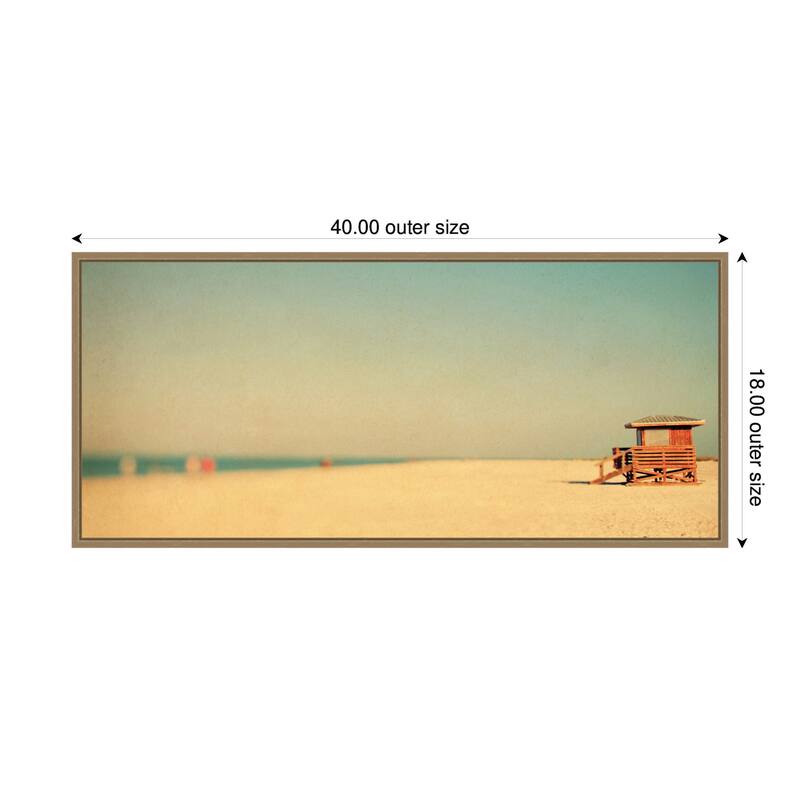 Kate and Laurel Lido Revisited Panel by Alicia Bock Framed Canvas Wall Art Print