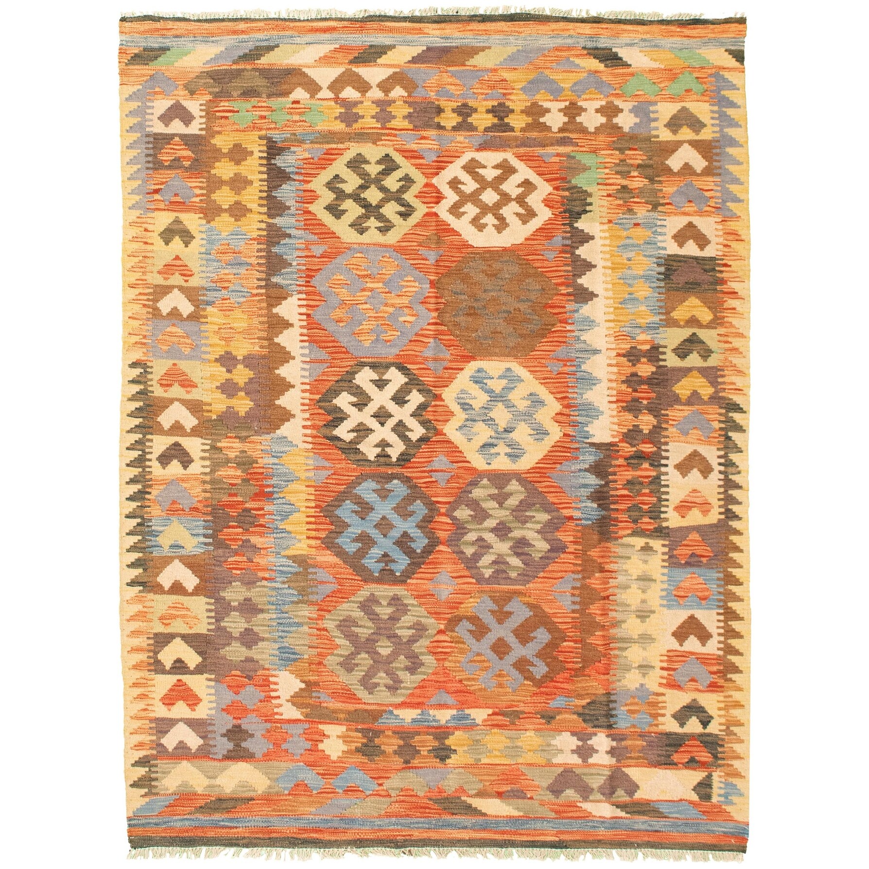 eCarpet Gallery Area Rug for Living Room Bedroom Hand-Knotted Wool Rug Sundance Flat-Weaves & Kilims Red Kilim 3'10 x 6'0 335564 eCarpet Gallery Area Rug for Living Room Bedroom Hand-Knotted Wool Rug Sundance Flat-Weaves & Kilims Red Kilim 3'10 x 6'0 335564