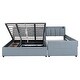 preview thumbnail 6 of 14, Mother & Child Platform Bed, Queen & Twin XL Upholstered Bed Frame w/ Hydraulic Storage System, Drawer Box, Sockets & USB Ports
