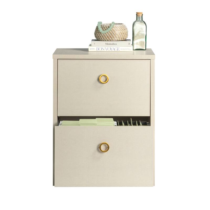 Wood Lateral File with Efficient Storage, Beige