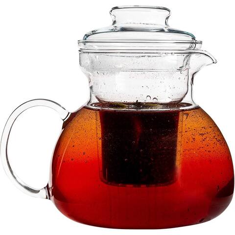 1.5 Quart Stovetop Clear Glass Teapot Kettle with Infuser and Lid - 11.34 x 10.79 x 9.61 inches