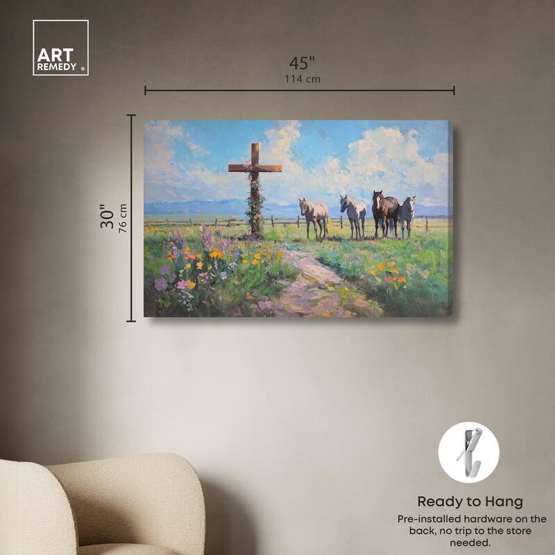 Faithful Pasture Canvas by Art Remedy, Gallery Wrapped