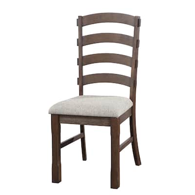 Grey and Rustic Brown Ladder Back Side Chairs (Set of 2)