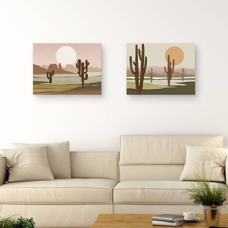 Desert Moonscape I, Desert Moonscape II by Studio Arts Canvas Art Prints