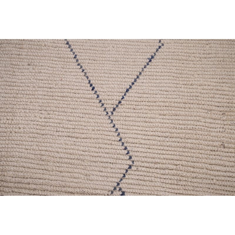 Earth Tone Moroccan Area Rug Handmade Beihe Wool Carpet - 8'9" x 12'9"