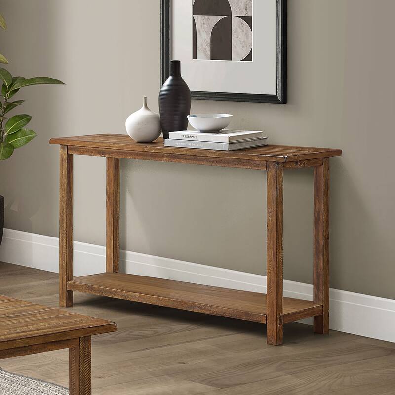Castleton Distressed Brown Wood Entryway Sofa Console Table
