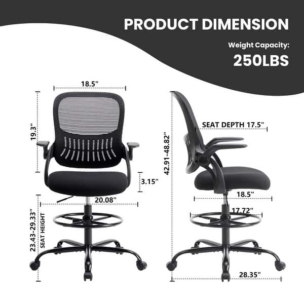 Sliding Stool For Computer Tall Drafting Desk Chair - Ergonomic High Stool Computer, Office ...