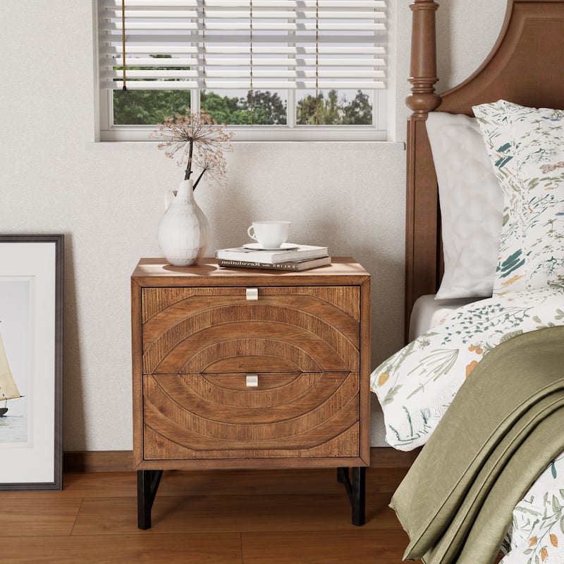 SUNBURY Mid-Century Modern Nightstands with Drawers (Set of 2)