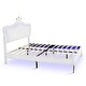 preview thumbnail 65 of 68, Upholstered Bed LED Frame Modern Upholstered Princess Bed w/ Crown Headboard and Metal Legs, Cute Kids Platform Bed/ Noise-Free
