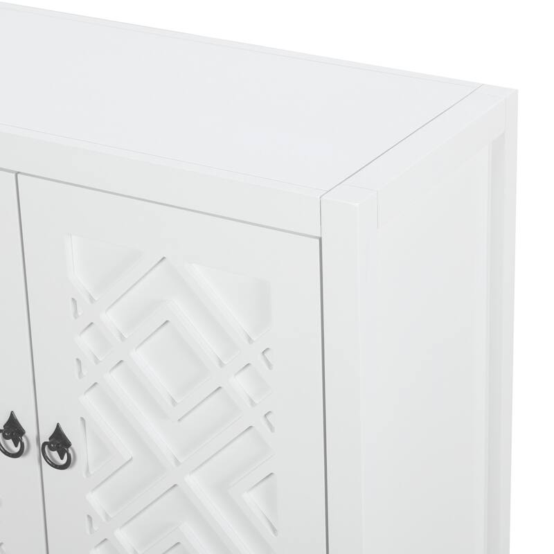 4 Door Buffet Cabinet Large Storage Space Sideboard Living Room Dining Room