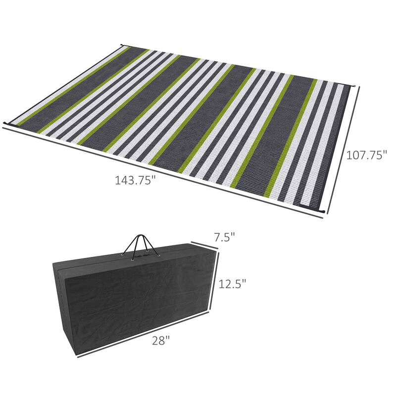 Outsunny RV Mat, Outdoor Patio Rug / Large Camping Carpet with Carrying Bag, 9' x 12